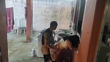 Petite Latina Maid Couldn't Resist My Hard Cock After Wife Left. Rough Bareback Action!