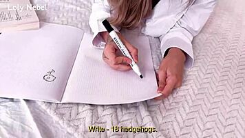 Creampie Stepsister for Stupidity in Oiled Fetish Session