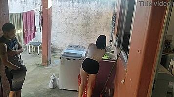 Petite Latina Maid Couldn't Resist My Hard Cock After Wife Left. Rough Bareback Action!
