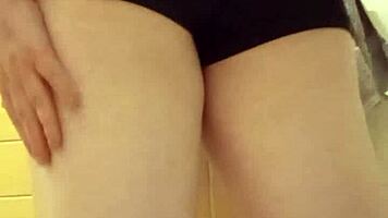 Homemade compilation of petite girls with big asses in the toilet.