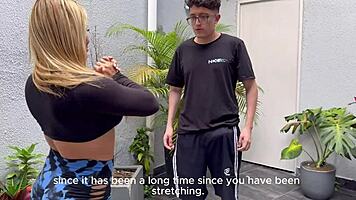 Nerd Boy Seduces Milf Neighbor Outdoors and Indoors