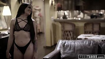 Pure taboo couple picks up teen 18+ hitchhiker for threesome 😏