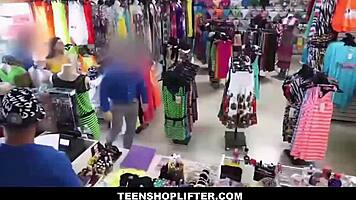 hot tiny blonde teen shoplifter agrees to sex with mall cop for no charges abby adams tommy gunn