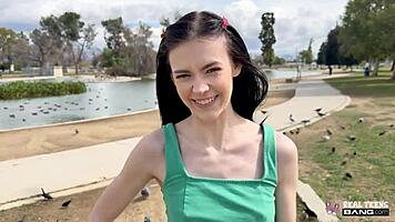 Bella Nova's pussy grip in public, wanna see?