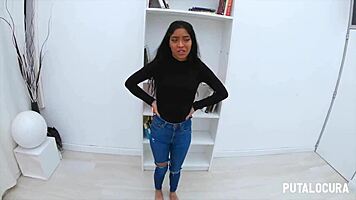 putalocura - damn, huge cock and creampie for slutty young kali's fat ass