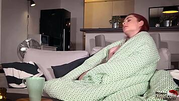 Santa Rides Naughty Redhead Teen's Tight Pussy in Cowgirl Position for Christmas