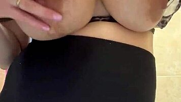 Slut Stepmom Flaunts Big Milky Tits in Steamy Shower