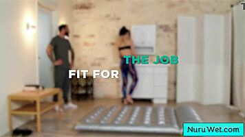 Teen Masseuse Rubs Bush on Client During Slippery Wet Nuru Massage - Victoria Sunshine Jj Graves