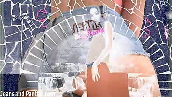 I watch Alex strip her tight skinny jeans