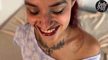 Neighbor Surprises Alone Brunette With Handjob