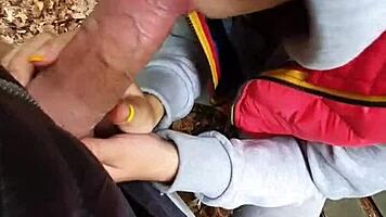 Risky public moment with 18yo teen in quickie