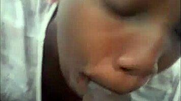 in the homemade tape, a teen girl sucks cum out and smears it on her big natural tits for her stepdad