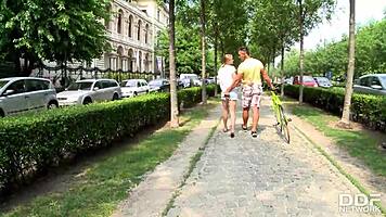 hey tourist blonde picked up and banged hard after munching a banana 🍌