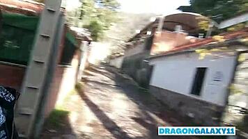 risky public blowjob with cum in mouth right on the street - wanna join us?