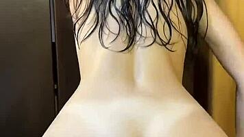 fresh from the shower, she feels refreshed and ready for the day