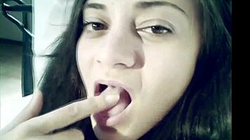 cute brunette sima in erotic solo session