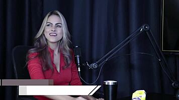 Crossdressing beauty Sofie Lollipop in sheer red lingerie blows in wild Brazilian group