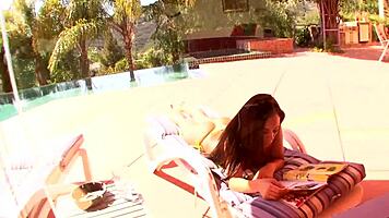 sabrina banks and gianna nicole lick pussy outdoors with big tits