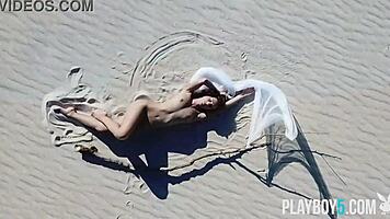 Belgium playboy model miluniel louis strips outdoor showing her perfect round ass