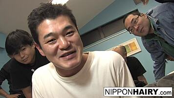 Intriguing gangbang with a Harajuku hottie featuring cumshots and hardcore action