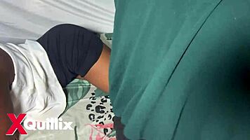 The couple says, 'Enjoy our deep doggy and passionate massage together.'