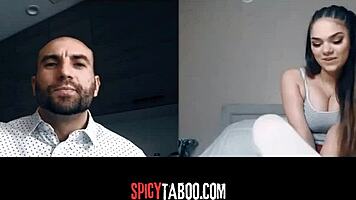 Horny Stepdaughter's Naughty Video Call with Stepdad