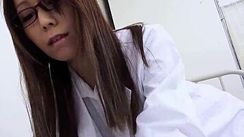 Petite Japanese Nurse Blowjob Swallows in Hospital