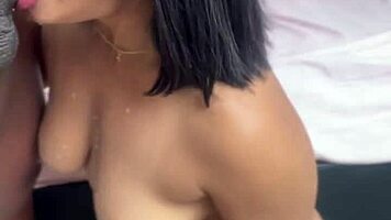 Amateur couple shares big black cock