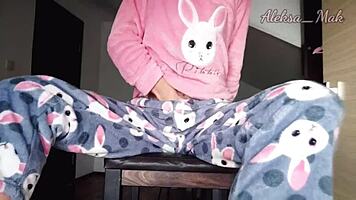 horny teen stepdaughter teases in pajamas 😏