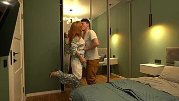 Redhead from Elevator Drops By for Quick Hard Penetration