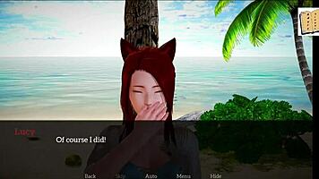 My new family episode features a homemade game with redhead and brunette teens.