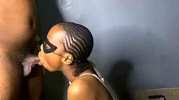 Wow, That Pretty Petite Black Neighbor Surprisingly Gives An Amazing Blowjob And Spits!