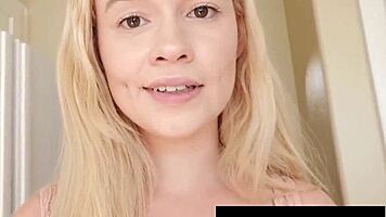 Petite blonde rides stepdad cowgirl after prom rimjob included 😜