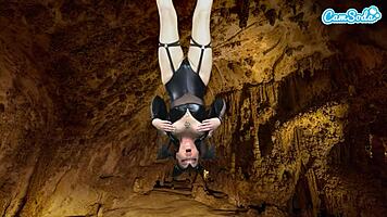 hot teen masturbates upside down in bat costume to epic orgasm!