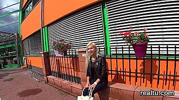 Stunning Czech girl lured from shopping centre for intense pov pounding