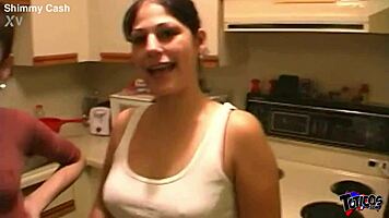 18yo Native American Girlfriends Teaming Up on Big Black Cock