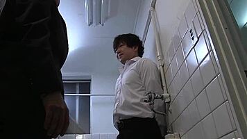 petite japanese teen 18+ seduces classmate for creampie fuck on toilet in uncensored jav