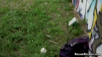 Hey hairy slut Riley Jean, ready to ride this huge dick outdoors?