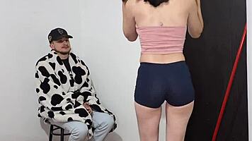 Beautiful Companion in Pajamas Gets Fucked in Bed Trailer