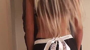 Good maids clean floors great maids like Candie Cross drop to their knees and polish cocks