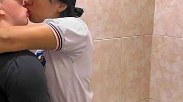 Hot Students Caught In Passionate Bathroom Encounter