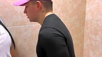 Hot Students Caught In Passionate Bathroom Encounter