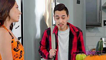 Stepmom and stepson share wild Halloween story with group fun