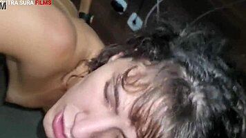 Skinny teen nympho takes big cock for intense facial cumshot