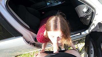 i lured my driver into a messy deepthroat and swallowed it all