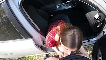 i lured my driver into a messy deepthroat and swallowed it all