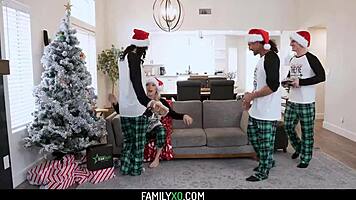 Step Family Holiday Turns into Wild Foursome with Kay Lovely and Nikki Zee