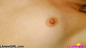 Petite Teen Model Caresses Body During Sofa Casting