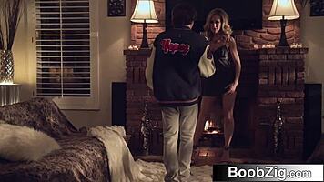 Fit blonde milf chases young college cock