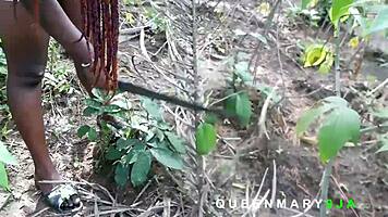 Young ebony girl rewards helper with hardcore bush fuck